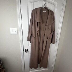 Charlotte Avery Beige Sweater Coatigan Women's Sz M Classy Chic